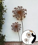 Terma Rost Pusteblume XXL 134cm Höhe Pusteblume Gartenstecker, Gartenfigur groß, Metallfigur Garten,