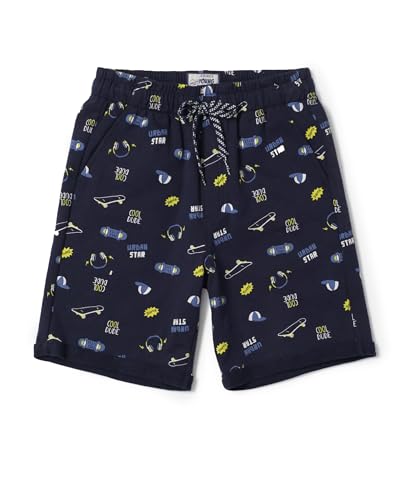 Image of Jockey CB03 Boys Super Combed Cotton French Terry Printed Shorts with Turn Up Hem Styling (Colors & Prints May Vary)