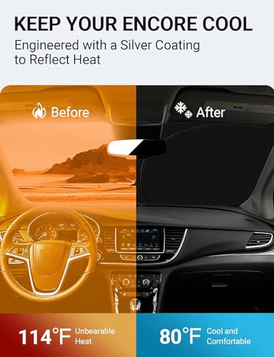 Image of Proadsy 2026 Upgrade Front Windshield Sun Shade Foldable Sunshade Protector Custom Fit 2013-2022 Buick Encore Accessories