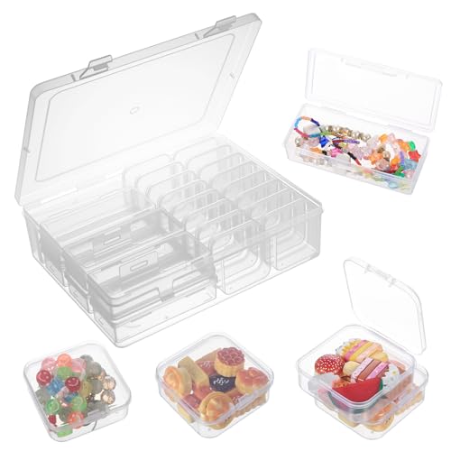 Caja Organizadora PlasticoCajas Almacenaje Plastico Pequeñas con 23 Compartimentos, Cajas de Almacenamiento Pequeñas, Cajas Organizadoras Transparente para Organizador de Tornillos Anillos Joyas