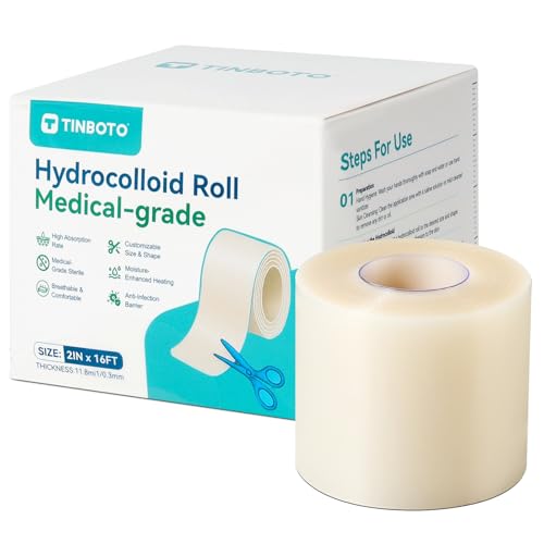 Image of Hydrocolloid Roll for Wound Care, Hydrocolloid Bandages with Self-Adhesive, Cut-to-Size Patch Bandages, Ultra Absorbent, Waterproof, First Aid Kit Essential (2IN*12FT)