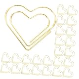 Holibanna 100pcs Metal Heart Paper Clips Small Paper Clips Decorative Bookmarks for Office Cute for