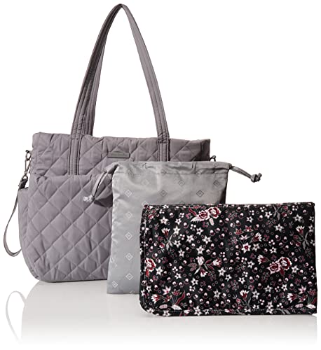 Vera Bradley Women's Performance Twill Ultimate Baby Diaper Bag, Tranquil Gray, One Size