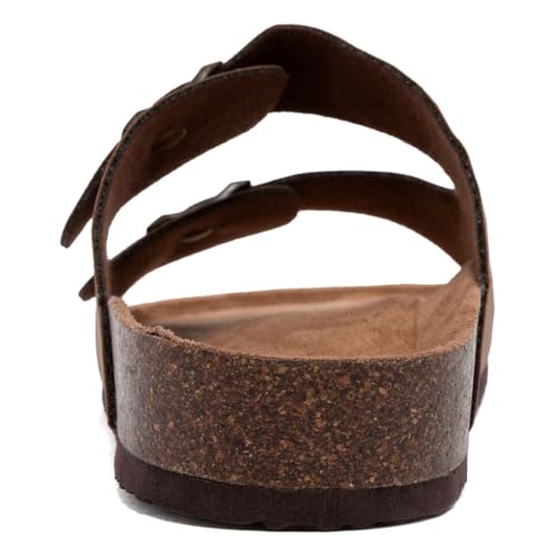 Image of Nautica Men's Sandals - Casual Slides with 2 Adjustable Buckle Straps and Cork Footbed for Ultimate Comfort and Style (Regular /Wide Width, Big Size)