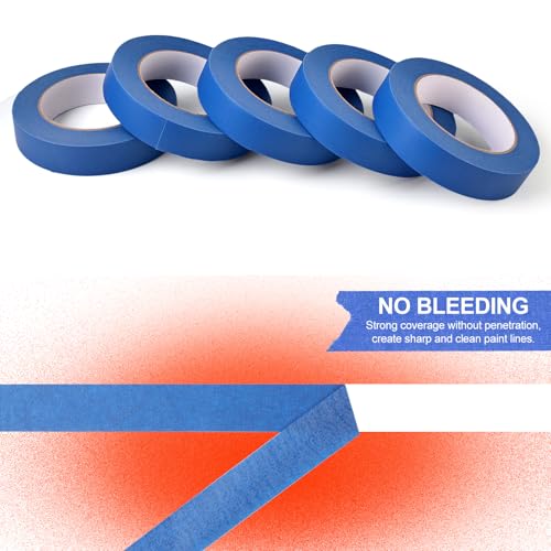 Image of 10 Rolls Blue Painters Tape, 1 Inch x 55 Yards Masking Tape Premium Painter's Tape Bulk Paint Tape for Wall Painting, DIY, Craft & Arts, Automotive, Home Decoration, Easy Removal