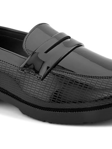 Image of STANPHORD Mens Loafers Men tan petant Leatherette Wrinkle Free Shiny Glossy Formal Office wear Slip on Moccasins Loafers Penny Shoes Without Laces