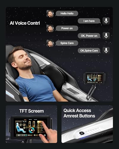 Vevor Sedia Da Massaggio Con Pista Sl, Poltrona Reclinabile A Gravità Zero Per Tutto Corpo, Modalità Allungamento Yoga, Poltrona Massaggiante 3D/4D Con Voce Ai, Riscaldamento, 36 Airbag, Schermo Tft - 7