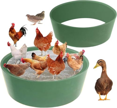 Baignoire de Sable pour poulailler - Construction sans Fond - Environnement en polyéthylène - Bain de Sable pour Poulets - Réservoir de Nettoyage pour poulaille (Green)