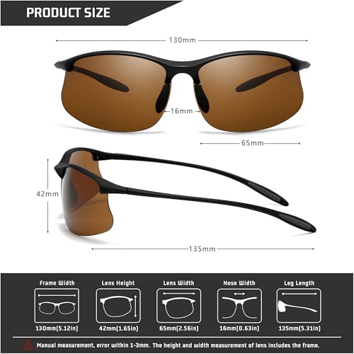 Image of SUNGAIT Ultra Lightweight Rimless Polarized Sports Sunglasses for Men Fishing Running UV400 Protection