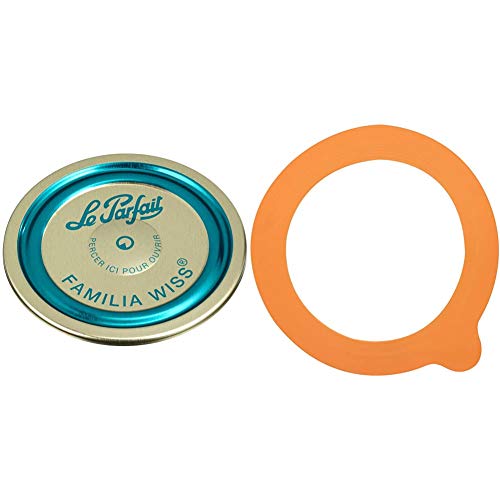 Le Parfait - Boite de 12 capsules Familia Wiss - 82mm - Bleu & Sachet de 10 rondelles Super - 70mm