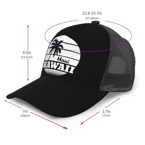 Maui-Hawaiian Islands Mesh Baseball Cap - Classic Adjustable Peaked Cap, Trucker Hat for Men and Women3