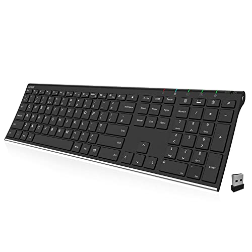 Arteck 2.4G Wireless Keyboard Stainless Steel...