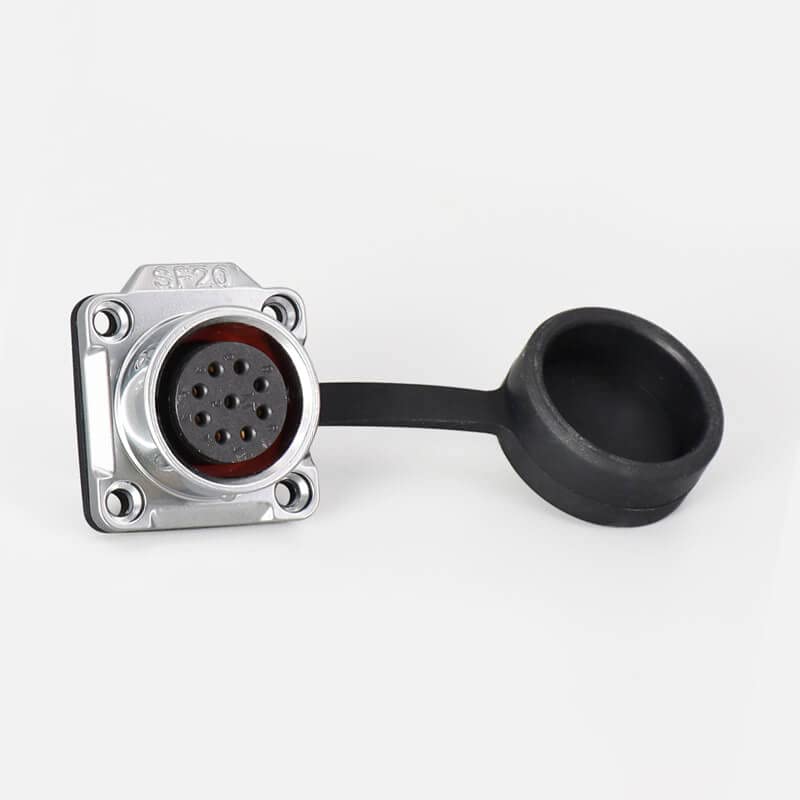 SF20 9 Pin Waterproof Plug+Socket 4-Hole Flange Aviation Circular Quick Push-Pull Industrial Metal