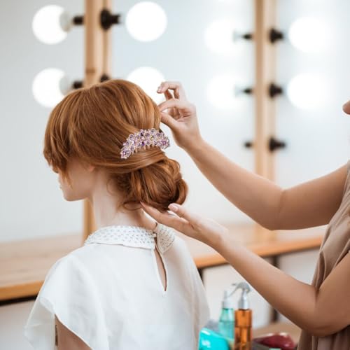 Image of Hair Clips 7 Claws Hair Clamp Non-slip Comb Rhinestone Hairpins Pearls Design Women Hair Clips Rhinestone Hair Clip Gift for Women Ladies Gift