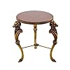 Mobile side table small round end table circular solid wood sofa side table with brass legstelephone table nightstand 157h x 196d coffee table for living room bedroom entryway rus  urban country home decor