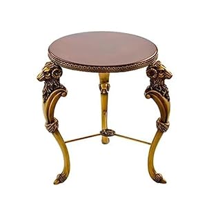 Mobile Side Table Small Round End Table Circular Solid Wood Sofa Side Table with Brass LegsTelephone Table Nightstand 157H x 196D Coffee Table for Living Room Bedroom Entryway Rus