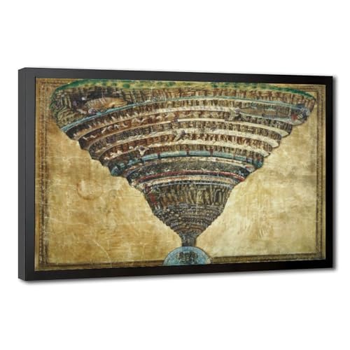 Impression sur toile Divine Comedy Botticelli - Décoration murale de bureau grand format