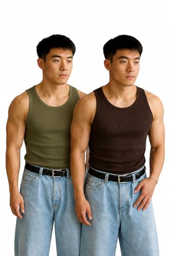 Image of Rockwell Men's Premium Cotton Vest - Sleeveless Gym Undershirt | Breathable, Stretchable & Skin-Friendly Innerwear for Everyday Comfort | Pack of 2 |301