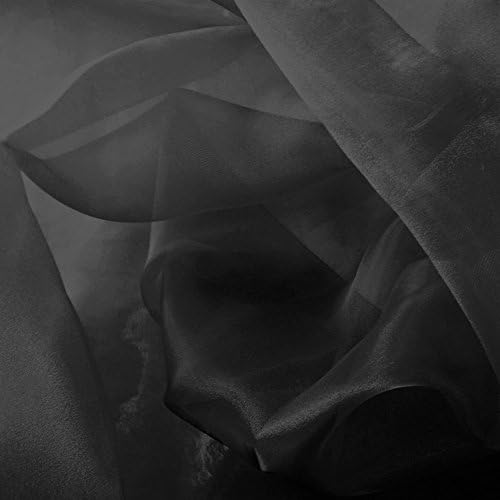 Crystal Organza Sheer Fabric 60 Inch- Fabric by The Yard (F.E.) (1 Yard, Black)