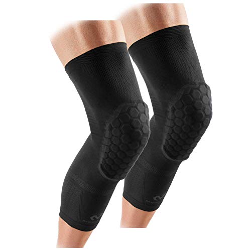 McDavid Elite Knee Compression Sleeves: Padded Compression Leg Sleeves – Elastic Knit –