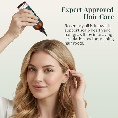 Image of AVD ORGANICS Pure Rosemary Oil for Hair Growth (6.7 fl oz) Infused with strengthening Biotin Jojoba & castor Oil Split Ends & Dry Scalp Treatment to Support Longer, Healthier Strands | 200ML