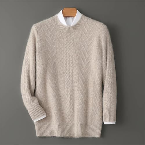 Men O-Neck Solid Color Long Sleeve Fashion Urban Pullover Thickened Cashmere Tops - Image 4
