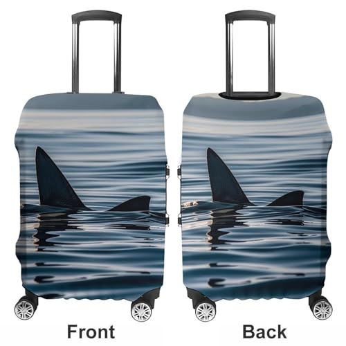 Carry on Luggage Cover Shark Fin Water Suitcase Covers for Luggages Tsa Approved Travel Luggage Sleeve Protector Elastic Suitcase Protector Anti-Scratch Washable Fits 19-30 Inch Case -L3
