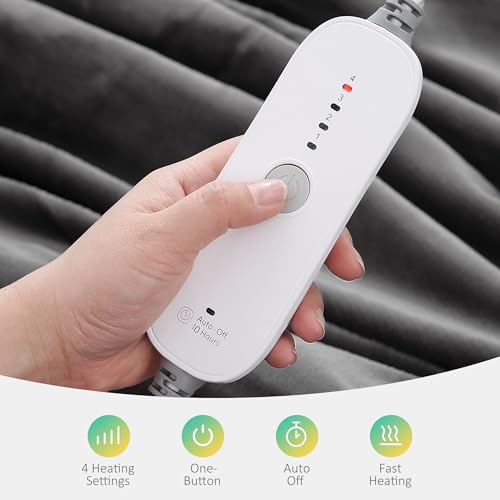 Miniatura 2 de Manta Eléctrica Grande 150x200cm De Franela Por Ambos Lados - 4 Niveles De Calor, Apagado Automático 10h, Calentamiento Rápido Y Uniforme, Control Remoto Con Ajuste Inteligente, Lavable A Máquina