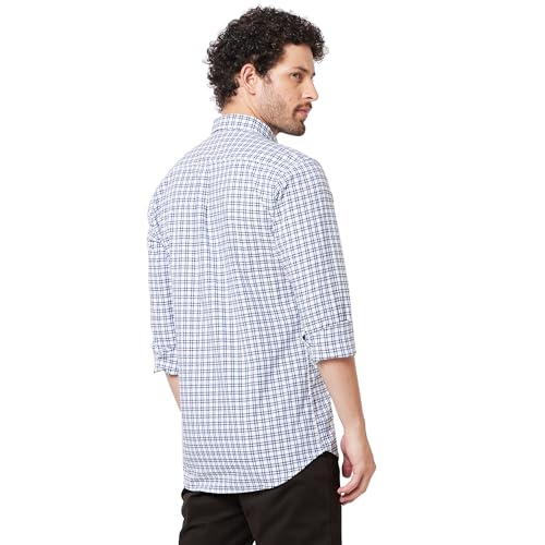Image of KENNETH COLE New York Mens Slim Fit Cotton Spread Collar Long Sleeve Patch Pocket at Chest Casual Shirt