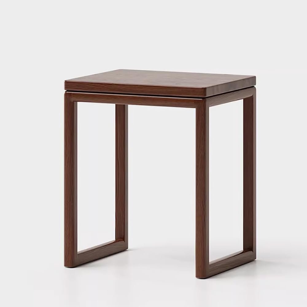 HPTHLY Modern Walnut Solid Wood Robot Vacuum Stand Wooden Sweeping Robot Storage Rack With Invisible Wheels Stylish Open Storage Side Table For Robotic Vacuum Cleaner.