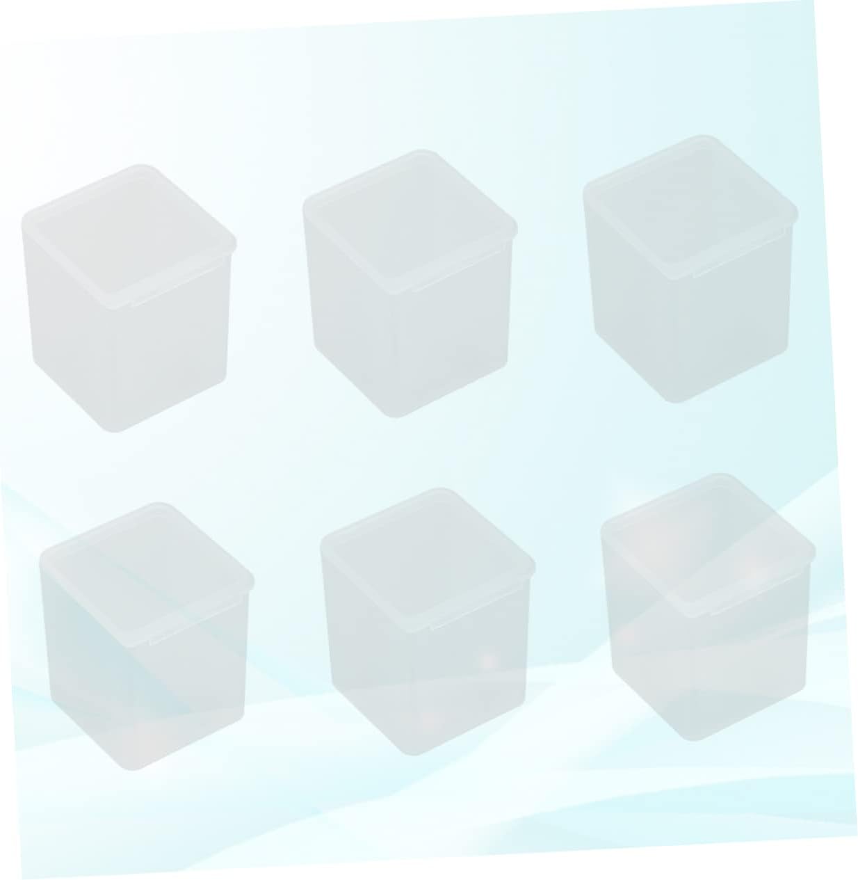 10 Pack Square Plastic Storage Boxes with Lids for Small Items