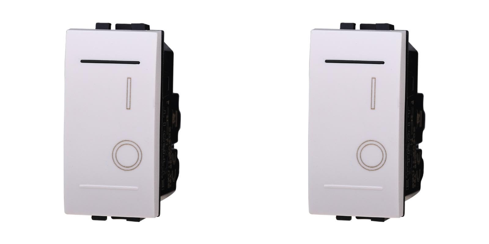 Interruttore Bipolare 0-1 16A Colore BIANCO Compatibile Con Bticino Living Light set 2 pz