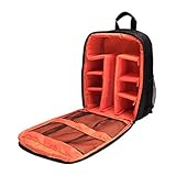 Outdoor-Kamerarucksack, Video-Digital-Schultertasche, wasserdicht, Foto-Rucksack, Tasche 4, Orange, One size