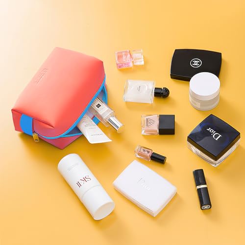 Image of Cortina Pouch for Travel Makeup Bag, Makeup Organizer Bag, Cosmetic Bag Makeup Bag for Women, Toiletry Bag for Travel Tools 16.5x7x11.5cm, Small, Orange
