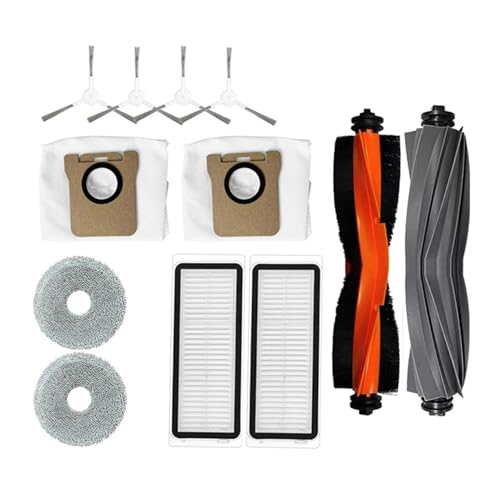 Robot Vacuum Cleaner Main Brush + Side Brush + Filter + Mop Cloth + Dust Bag,Compatible for Dreame Bot X20 Pro Plus L20 Por L20 Ultra .Robot Vacuum Replacement Parts(2 pcs)
