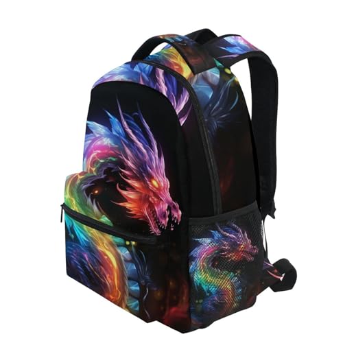 Color Flame Dragon Backpack for Boys Girls Elementary School Bookbag Back Pack 202A05402