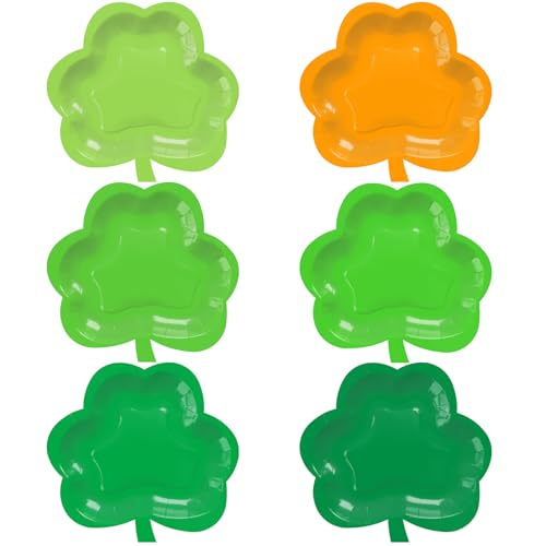 72pcs St. Patricks Day Paper Plates Shamrock Shaped Disposable Plates for Holiday Party Table Decor Supplies 9 Inch