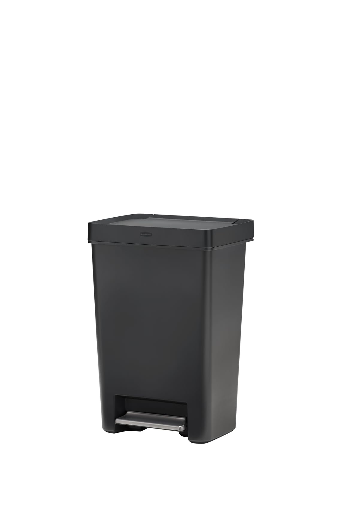 Rubbermaid Premier Series II Step-On Mülleimer 46L Anthrazit – Pedaleimer mit Deckelarretierung und Langsam Schließendem Deckel, Hygienisch mit Beutelfixierung und Lüftungskanälen – 2120984