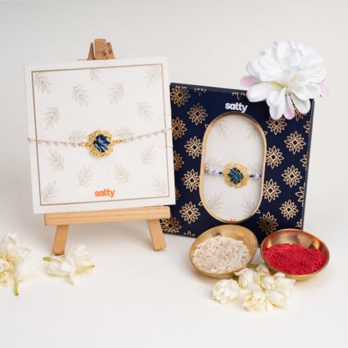 Image of Salty Rakhi for Brother & Bhaiya Bhabhi | Wrist Band Gift Pack for Sister, Bro, Bhaiya and Bhabhi | Bracelet for Men, Women | Fancy Jewellery Combo Gifts | Gift for Rakshabandhan | Traditional Rakhi Gift