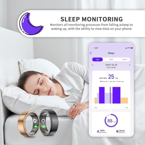BohoJoc Smart Ring for Women Men,Fitness Tracker Ring with Heart Rate, Sleep Monitoring, Blood Oxygen, Step Counting for iOS and Android, No Subscription Fee, Waterproof(Silver, 11) - 3
