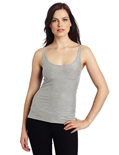 Only Hearts Women's Metallic Jersey Skinny Tank, Grey Silver, Medium