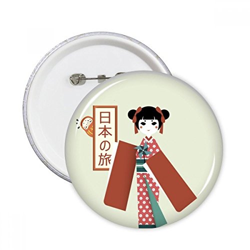 Badge bouton fille traditionnelle japonaise idée cadeau déco 5pcs