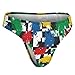 XUTSAKDCJ Women's Fashion No Show Thong Comfortable Rainbow Race Black And White Checkered Panties Workout Yoga Gym Seamless Thongs