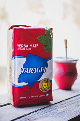 Taragüi Yerba Mate With Stems, 500 Gr - 1.1 Lbs (Red Pack) #TOP4