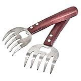 ❤ Estas garras para barbacoa ponen una buena distancia entre la piel de la mano y la comida que estás manejando. Las asas largas las hacen ideales para dar la vuelta y maniobrar alimentos en la parrilla, y son más fáciles de sostener para los usuarios con manos pequeñas. 