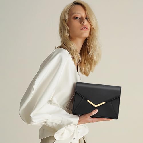 KKXIU Women Elegant Faux Leather Evening Envelope Clutch Purse Foldover Bags for Party Wedding Prom2