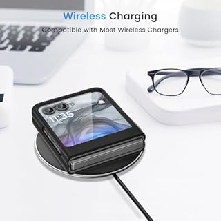 Ruky for Motorola Razr 2024/2025 Case [Not fit Ultra or Plus], with Built-in Screen Protector, Support Wireless Charging Slim Razr 2024 Case, Hard Ultra-Thin Phone Case for Moto Razr 2025,Black