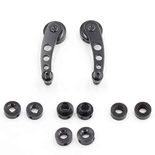 dkvaess 2Pcs Universal Car Window Handle Winder Riser Replacement Winder Crank Riser Window Handles Aluminum Alloy (Black) - Thumbnail 2