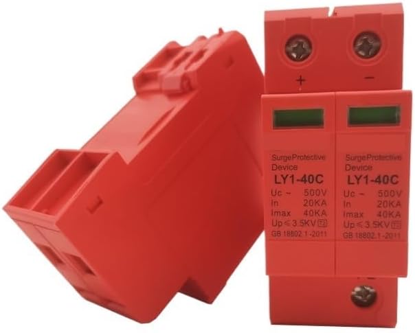 SPD Surge Protective Device DC 500V 1000V 2P DC1000V 20KA~40KA Low-Voltage Arrester House Din Rail 2 Poles Protector(DC1000V)
