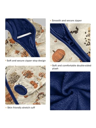 Fall Farmhouse Pumpkin Girls Fleece Jacket Girls Fall Jacket Boys Coats Zip Up Hoodie Children Outerwear 2-10T3